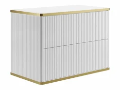 Mueble de baño con diseño acanalado y detalles dorados, , KELIZA^Vente-unique Sale