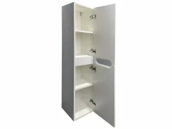 Vente-unique Mueble de baño con doble lavabo y columna, 120 cm, , SELITA Blanco New