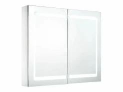 vidaxl Mueble de baño con espejo LED 80x12,2x68 cm Blanco