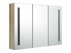 Mueble de baño con espejo LED color roble 89x14x62 cm^vidaxl Clearance