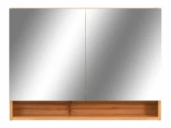 Mueble de baño con espejo LED MDF roble 80x15x60 cm^vidaxl Outlet