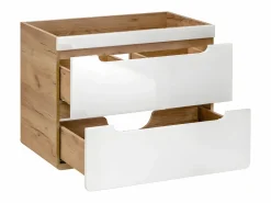 Mueble de baño con lavabo y columnas, 80 cm, color natural y blanco, ARUBA^Vente-unique New
