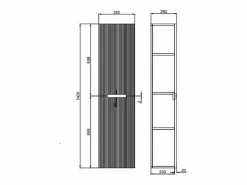 Vente-unique Conjunto De Baño|Mueble de baño con lavabo suspendido y columna, rayado , 120 cm, PAVANI