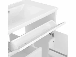 ModernLuxe Mueble De Baño Simple|Mueble de baño con lavabo de cerámica - 1 puerta y 3 cajones - (grifo no incluido)