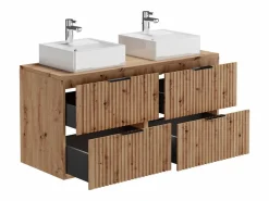 Mueble de baño con lavabo sobre encimera y columna, Natural claro, An120 cm, ZEVARA^Vente-unique Hot