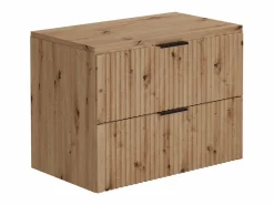 Vente-unique Conjunto De Baño|Mueble de baño con lavabo sobre encimera y columna natural claro, An80 cm, ZEVARA