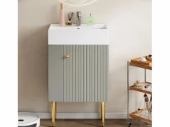 Mueble de baño con lavabo - 55 x 31 x 91,5 cm - con 2 cajones - MDF - + blanco^Merax
