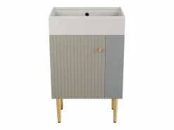 Mueble de baño con lavabo - 55 x 31 x 91,5 cm - con 2 cajones - MDF - + blanco^Merax