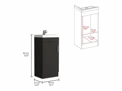 Mueble de Baño con Lavabo Madrid, con armario de almacenamiento 83CM A X 33CM P X 40CM L Wengue^TuHome Online