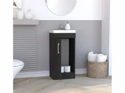 Mueble de Baño con Lavabo Madrid, con armario de almacenamiento 83CM A X 33CM P X 40CM L Wengue^TuHome Online