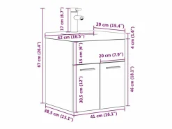 vidaxl Mueble de baño con lavabo incorporado y grifo roble Sonoma Marru00f3n Sale