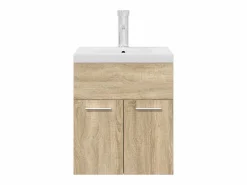 vidaxl Mueble de baño con lavabo incorporado y grifo roble Sonoma Marru00f3n Sale
