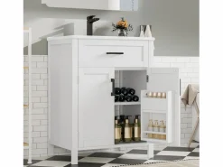 Mueble de baño con patas - con lavabo de cerámica - 2 puertas - (grifo no incluido)^ModernLuxe Best