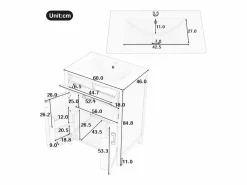 Mueble de baño con patas - con lavabo de cerámica - 2 puertas - (grifo no incluido)^ModernLuxe Best