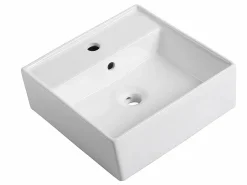 Vente-unique Mueble De Baño Simple|Mueble de baño de madera de teca con lavabo - 80 x 55 cm - BOBOTSARI
