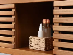 Vente-unique Mueble De Lavabo|Mueble de baño de madera de acacia - Mueble de baño - 130 cm - PENEBEL
