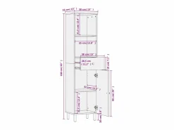 vidaxl Mueble de baño de madera maciza de mango 38x33x160 cm Negro Online