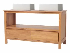Mueble de baño de teca con doble lavabo - Medidas 135 x 55 cm - KETAPANG^Vente-unique Online