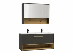 Mueble de baño doble lavabo suspendido con armario de toilette, 120 cm, YANGRA^Vente-unique New