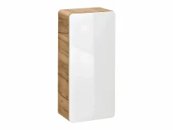 Mueble de baño doble lavabo color natural y blanco con columnas, L120 cm, ARUBA^Vente-unique Discount
