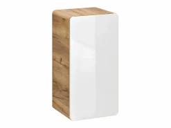 Mueble de baño doble lavabo color natural y blanco con columnas, L120 cm, ARUBA^Vente-unique Discount
