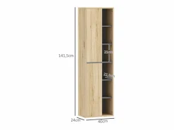 Homcom Mueble de baño Elna 2 puertas natural 141,5x40x24 cm Color natural claro Hot