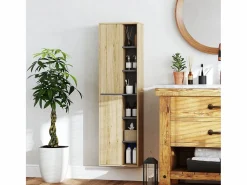 Homcom Mueble de baño Elna 2 puertas natural 141,5x40x24 cm Color natural claro Hot