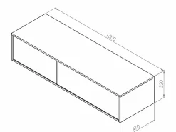 Vente-unique Mueble De Lavabo|Mueble de baño flotante bajo lavabo de baño, color , Ancho 150 x A32 cm, ISAURE