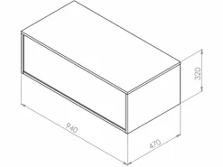 Mueble de baño flotante bajolavabo en color , L94 x A32 cm, TEANA^Vente-unique