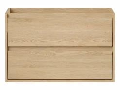 Vente-unique Mueble de baño flotante chapado en roble, 80 cm, MILIPAM Color natural claro Sale