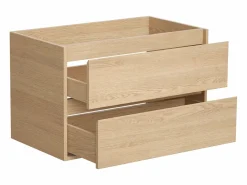 Vente-unique Mueble de baño flotante chapado en roble, 80 cm, MILIPAM Color natural claro Sale