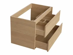 Vente-unique Mueble de baño flotante chapado en roble, 80 cm, MILIPAM Color natural claro Sale