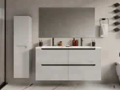 Mueble de baño flotante con doble lavabo encastrable, , 120 cm, SELITA^Vente-unique Outlet