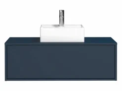 Vente-unique Mueble De Baño Simple|Mueble de baño flotante con lavabo, color azul noche, 94 cm, TEANA
