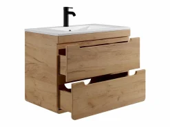 Vente-unique Mueble de baño flotante con lavabo en natural de 80 cm - ARUBA Color natural claro New