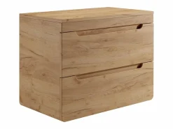 Mueble de baño flotante con lavabo cuadrado de encimera - Natural - 80 cm - ARUBA^Vente-unique Hot