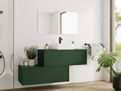 Mueble de baño flotante con lavabo, mate, 2 cajones, 94 cm, TEANA^Vente-unique New
