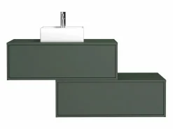 Mueble de baño flotante con lavabo, mate, 2 cajones, 94 cm, TEANA^Vente-unique New