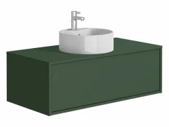 Mueble de baño flotante con lavabo redondo, color mate, 94 cm, TEANA^Vente-unique Outlet