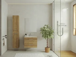 Mueble de baño flotante con lavabo y columna, , KAYLA^Vente-unique Clearance