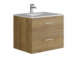 Mueble de baño flotante con lavabo y columna, , KAYLA^Vente-unique Clearance