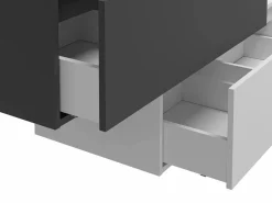 Mueble de baño flotante con lavabo, antracita y blanco, 2 cajones, TEANA^Vente-unique Online