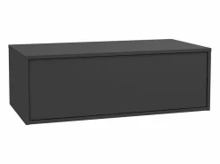 Mueble de baño flotante con lavabo, antracita y blanco, 2 cajones, TEANA^Vente-unique Online