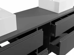 Mueble de baño flotante doble lavabo, antracita, L150 cm, MAGDALENA^Vente-unique Online