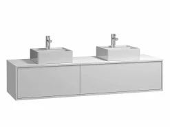 Mueble de baño flotante doble lavabo, color , Ancho 150 x A32 cm, ISAURE^Vente-unique Hot