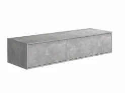 Mueble de baño flotante doble lavabo, gris, Ancho 150 x Alt. 32 cm, ISAURE^Vente-unique Outlet