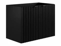 Mueble de baño flotante estriado con lavabo empotrado, L80 cm - ZILGA^Vente-unique Discount