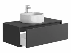 Mueble de baño flotante con lavabo redondo - 94 cm - TEANA II^Vente-unique