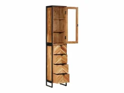 vidaxl Estantería Sobre Inodoro|Mueble de baño hierro y madera maciza de acacia 40x27x190 cm