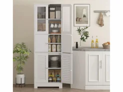 Homcom Mueble De Aseo|Mueble de baño Kioto 6 puertas 170,5x60x30 cm